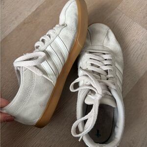 Adidas Off-White Sneakers with Tan Sole